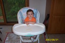 Linnea in high chair