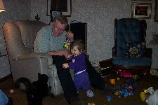 Linnea, Grandpa and the cat.